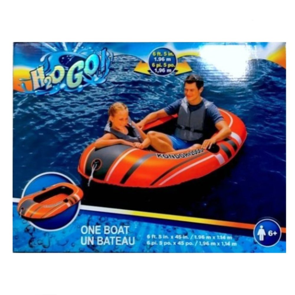 6 FEET! Kondor 2000 Inflatable Boat 2 Person Raft! - Picture 2 of 14